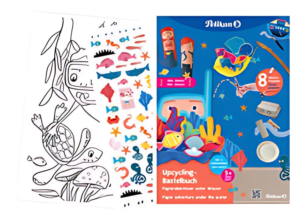 Pelikan Cahier d'art plastique upcycling "monde aquatique"