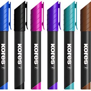 Kores Marqueur permanent "K MARKER", pointe ogive, bleu