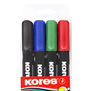 Kores Marqueur permanent "K MARKER", pointe ogive, étui de 4