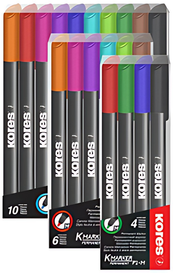 Kores Marqueur permanent "K MARKER FINE", M, étui de 6