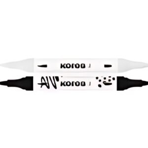 Kores Marqueur acrylique Duo, 2 pointes, noir/blanc
