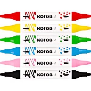 Kores Marqueur acrylique Duo, 2 pointes, set de 6, assorti