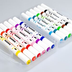 Kores Marqueur acrylique Duo, 2 pointes, étui de 12, assorti