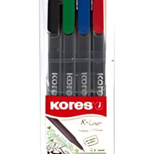 Kores Feutre fineliner "K-Liner", tracé: 0,4 mm, étui de 4