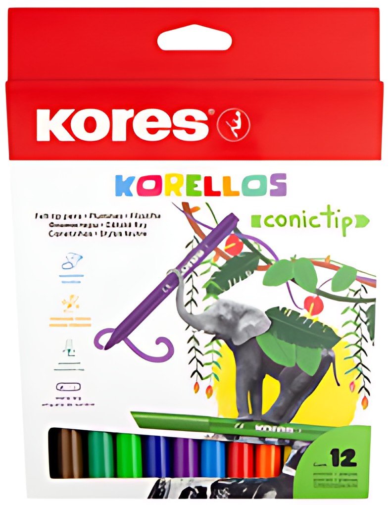 Kores Feutre "Korellos", large, étui en carton de 12