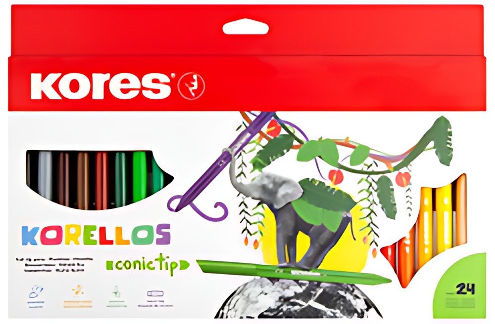 Kores Feutre "Korellos", large, étui en carton de 24