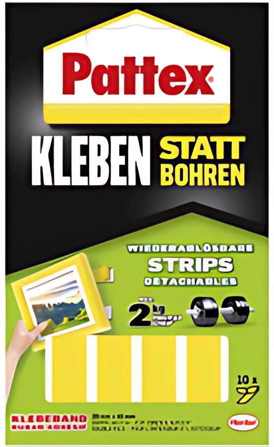 Pattex Pastilles adhésives pour montage, détachables, jaune