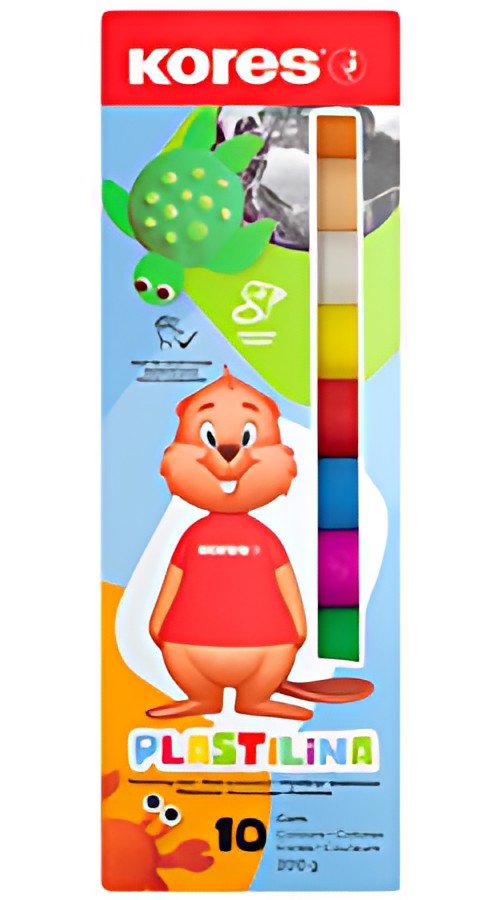 Kores Pâte à modeler "PLASTILINA", boîte de 10 couleurs