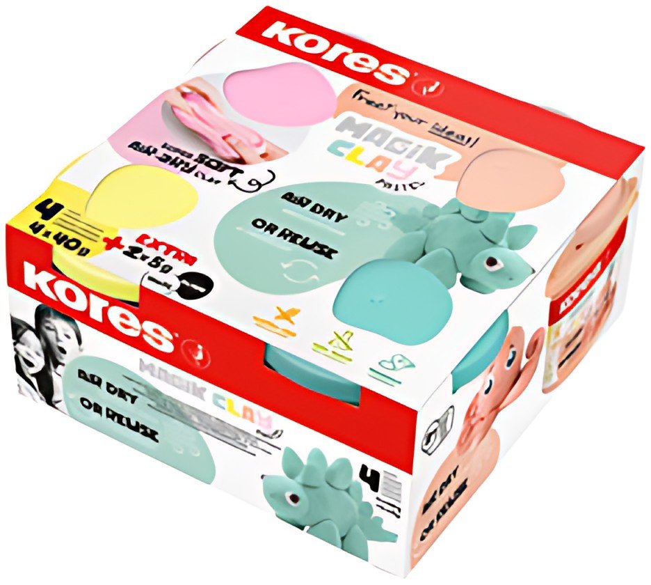 Kores Pâte à modeler "Magic Clay Pastel", assorti