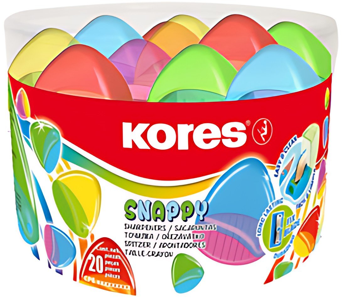 Kores Taille-crayon avec réservoir "Snappy", Boîte ronde, co