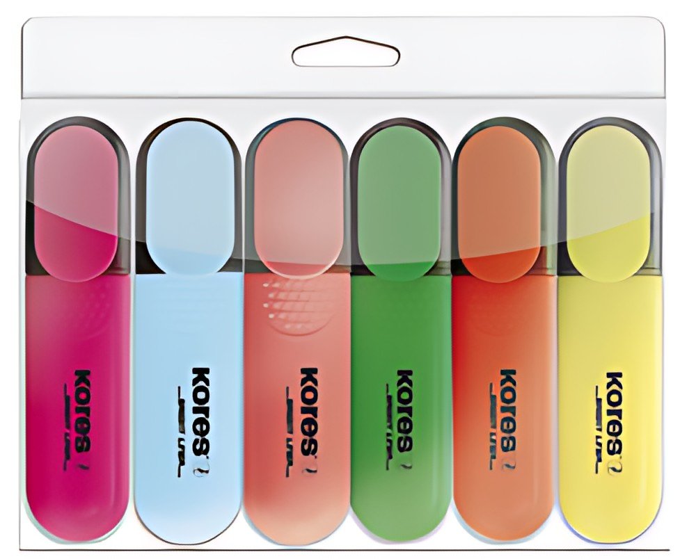 Kores surligneurs "BRIGHT LINER", étui de 6