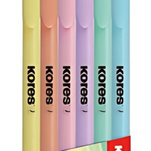 Kores Surligneur "High Liner Pastel", étui de 6