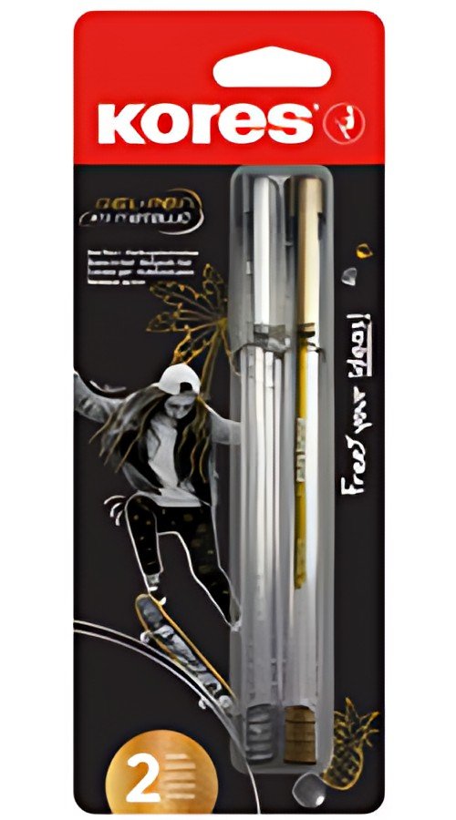 Kores Stylo roller à encre gel "K11 Metallic", blister de 2