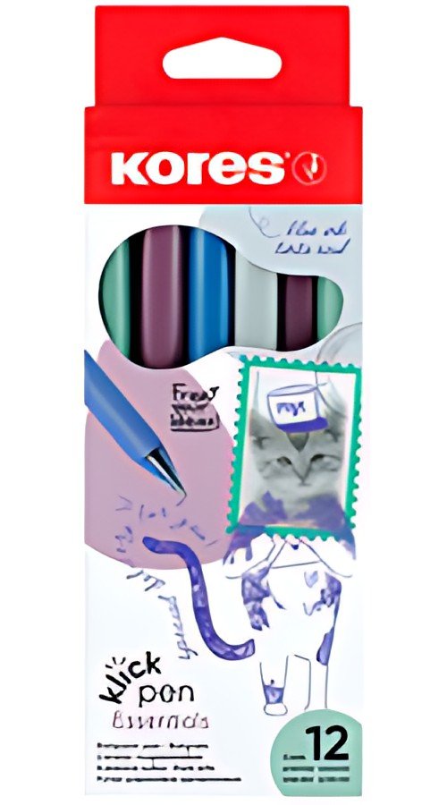 Kores Stylo à bille rétractable jetable "Klick Pen", vintage
