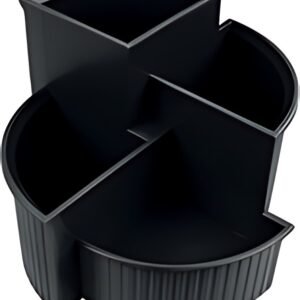 helit Pot multifonction Linear, 4 compartiments, noir