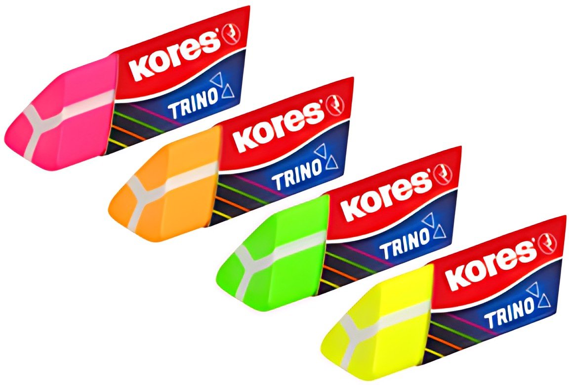 Kores Gomme en plastique "Trino", fluorescent