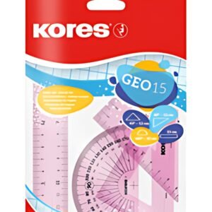 Kores Kit de géometrie GEO15, 4 pièces, assorti
