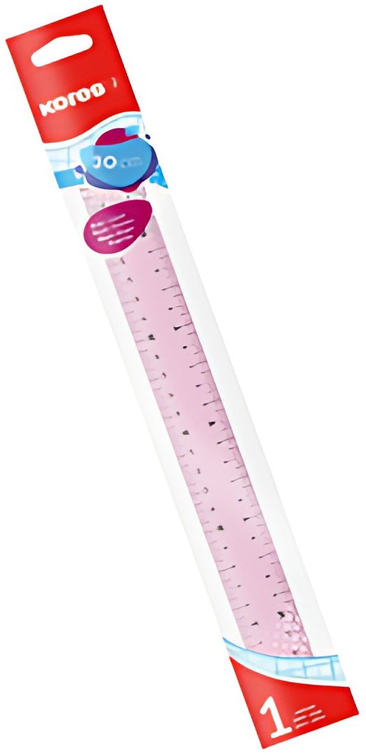 Kores Règle plate, 300 mm, transparent, assorti