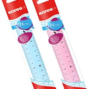 Kores Règle plate, 150 mm, transparent, assorti