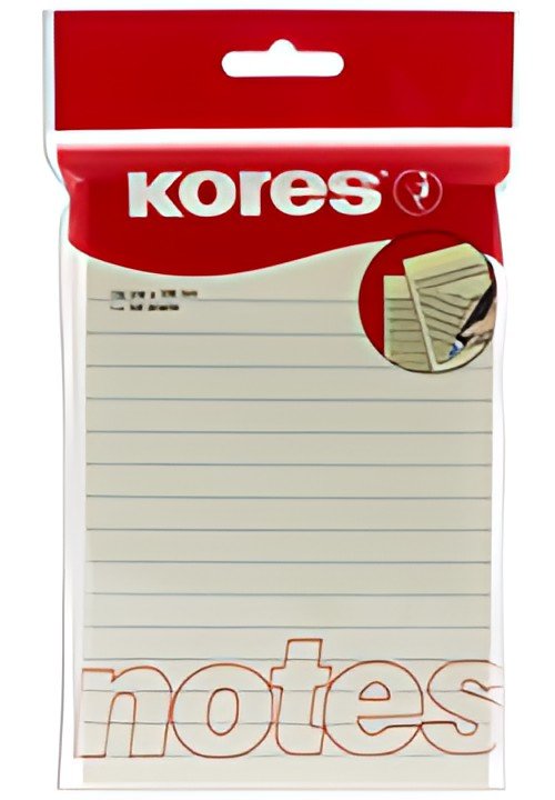 Kores Note adhésive "jaune pastel" 150 x 100 mm, ligné