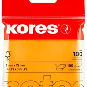 Kores Note adhésive "NEON", 75 x 75 mm, uni, orange fluo
