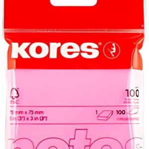 Kores Note adhésive "NEON", 75 x 75 mm, uni, rose fluo