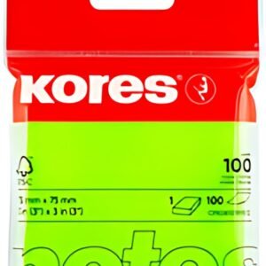 Kores Note adhésive "NEON", 75 x 75mm, uni, jaune fluo