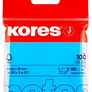 Kores Note adhésive "NEON", 75 x 75 mm, uni, bleu fluo