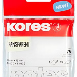 Kores Notes adhésives "TRANSPARENT", 75 x 75 mm, uni