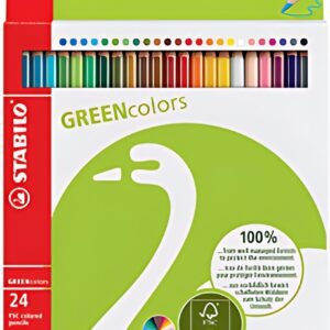 STABILO Crayon de couleur GREENcolors, étui carton de 24
