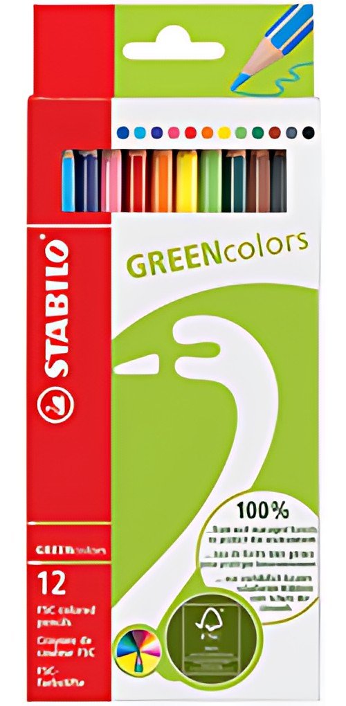 STABILO Crayon de couleur GREENcolors, étui carton de 12