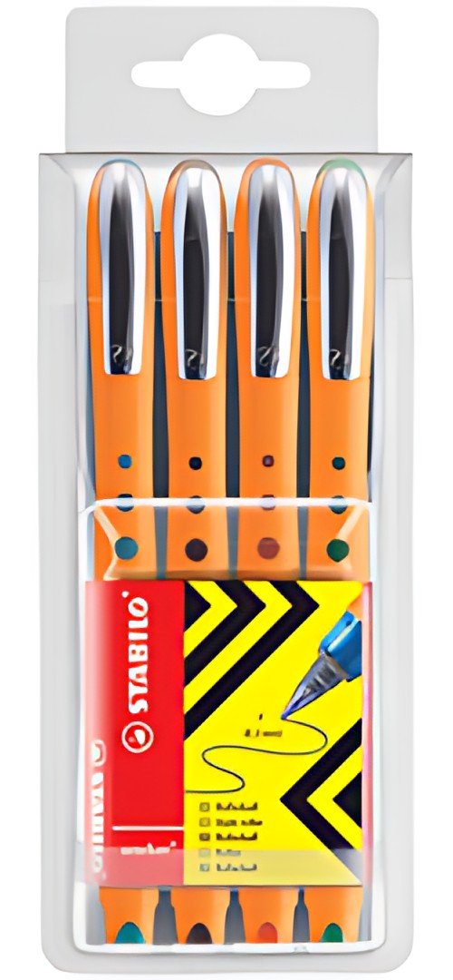 STABILO Stylo roller worker fine, étui de 4