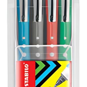 STABILO Stylo roller worker colorful, étui de 4