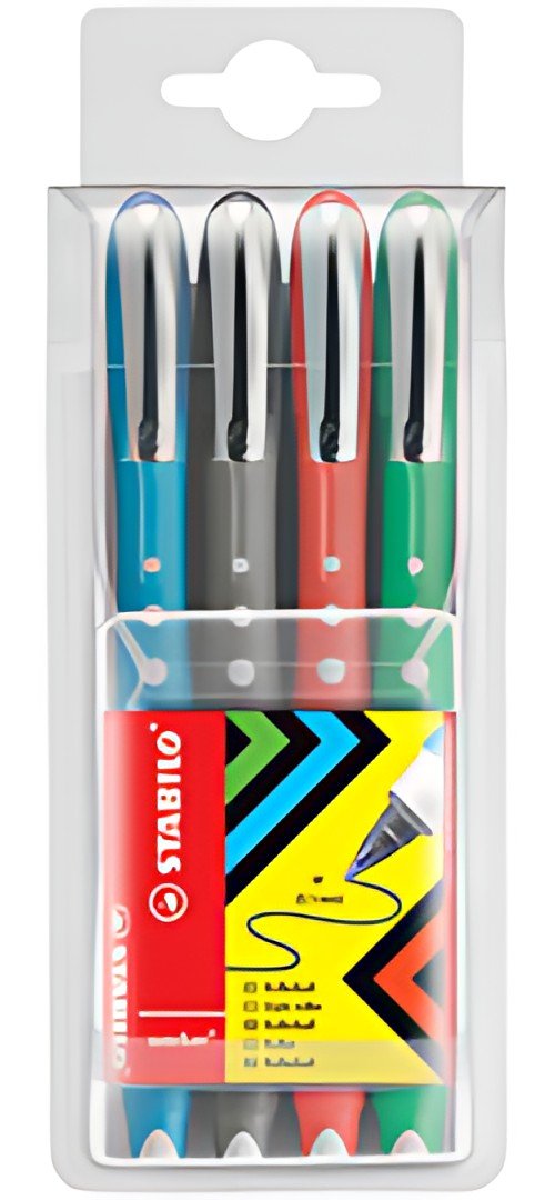 STABILO Stylo roller worker colorful, étui de 4