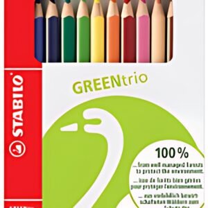 STABILO Crayon de couleur GREENtrio, épais, étui en carton