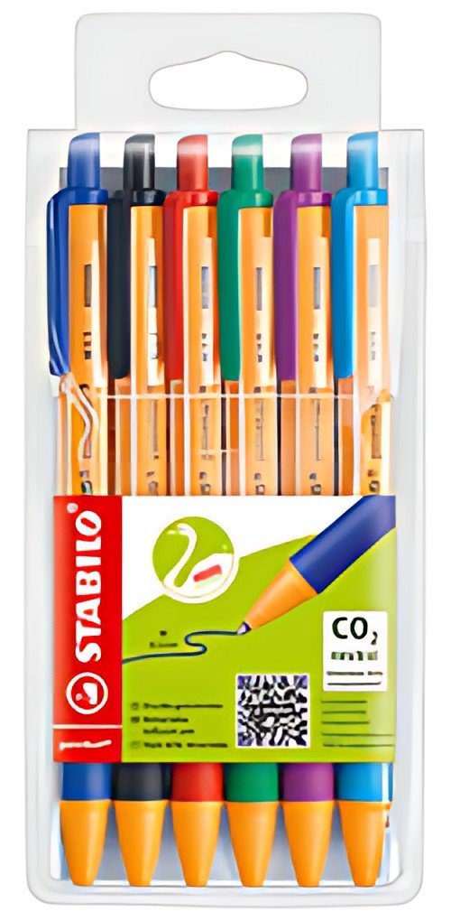 STABILO Stylo à bille rétractable pointball, étui plastique