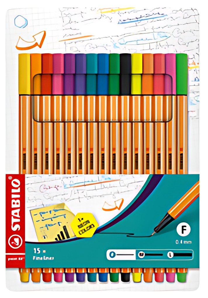 STABILO Feutre à pointe fine point 88, étui carton de 15