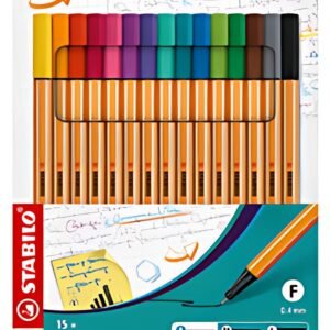 STABILO Feutre à pointe fine point 88, étui carton de 15
