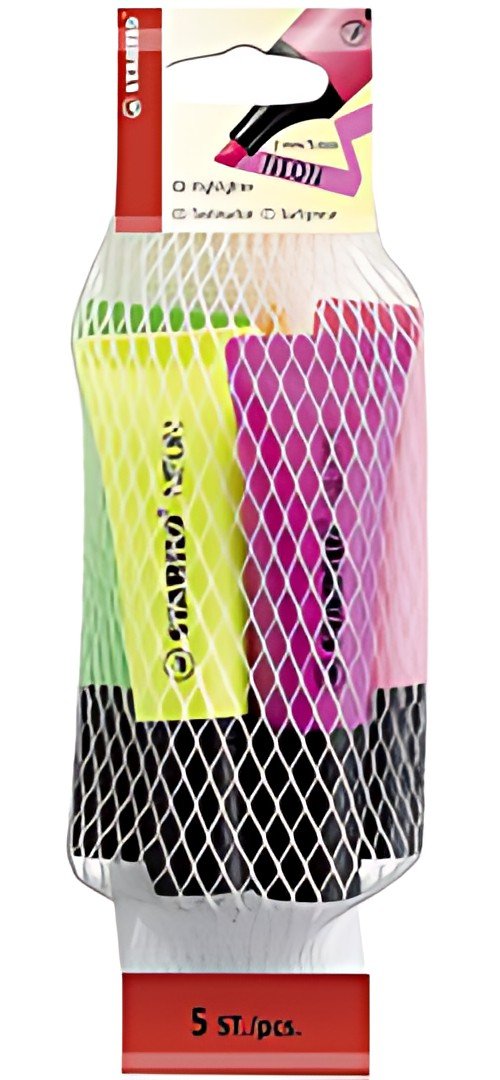 STABILO Surligneur NEON, dans un filet de 5