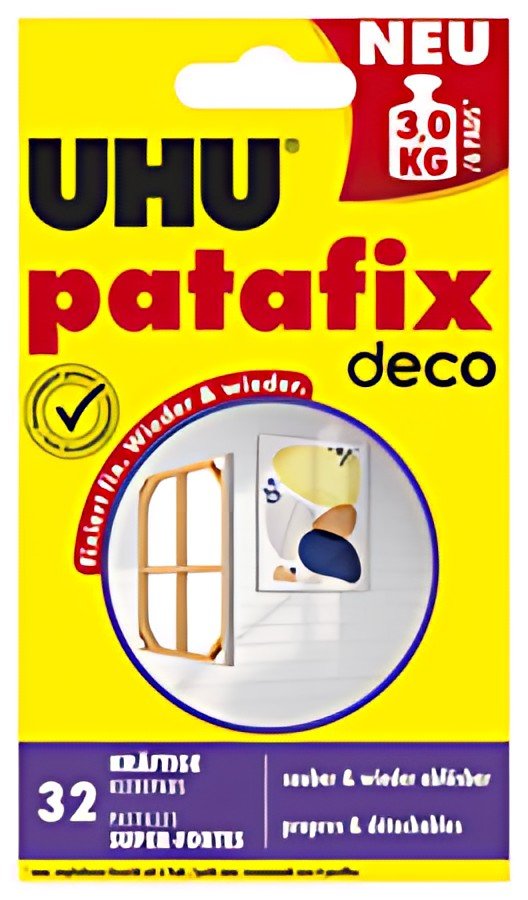 UHU Pastilles adhésives patafix deco, détachable, blanc