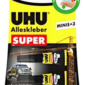 UHU Colle tout SUPER Strong & SAFE MINIS, 3 tubes de 1 g