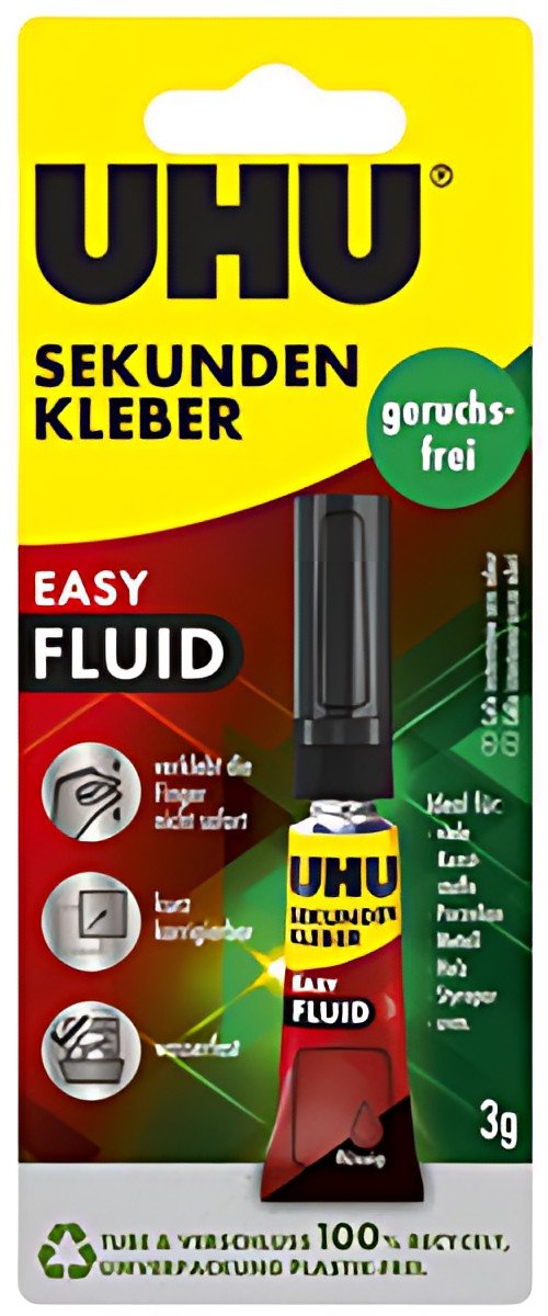 UHU Colle instantanée EASY FLUID, sans solvant, tube de 3 g