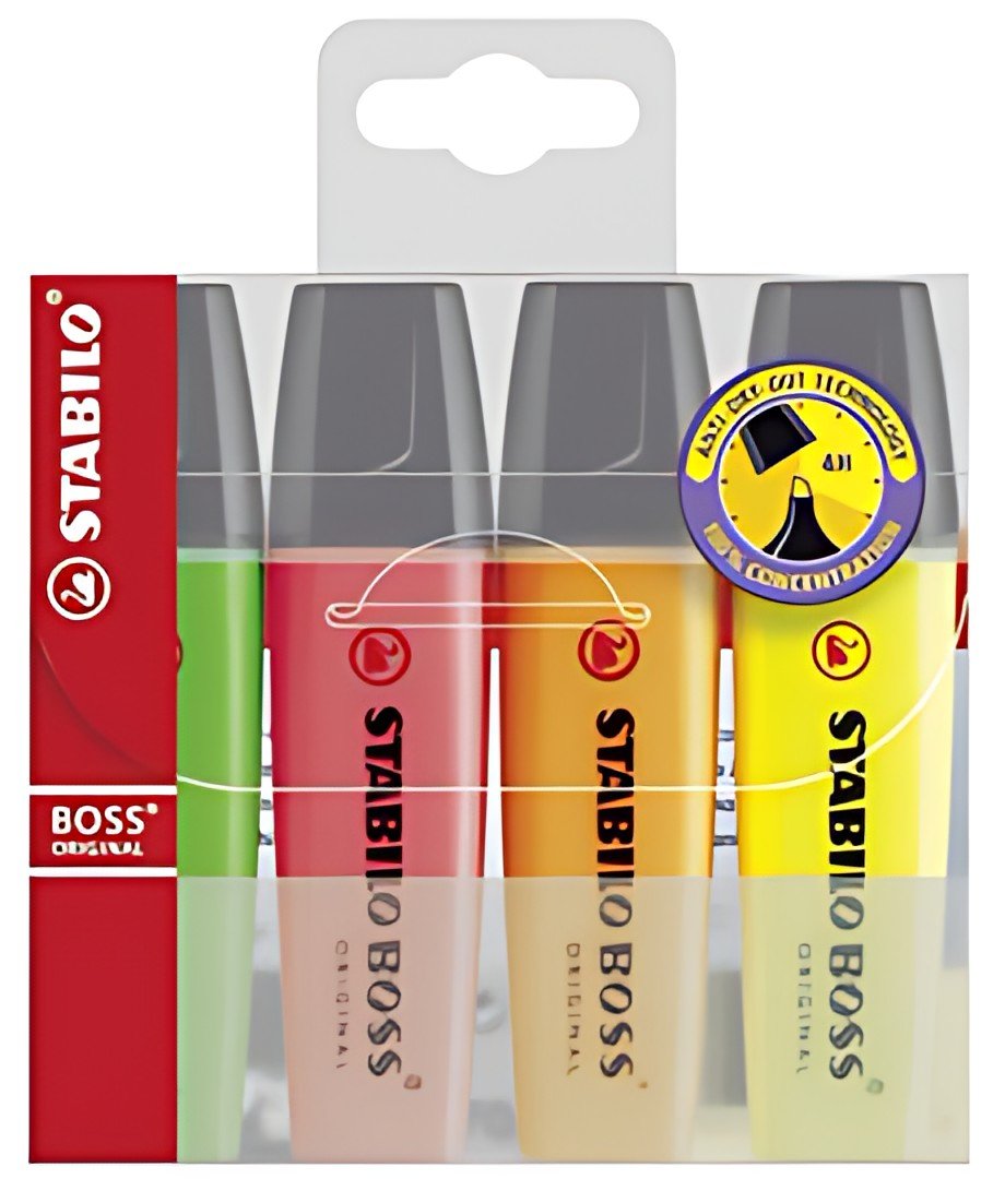 STABILO Surligneur "BOSS ORIGINAL", étui en PET de 4