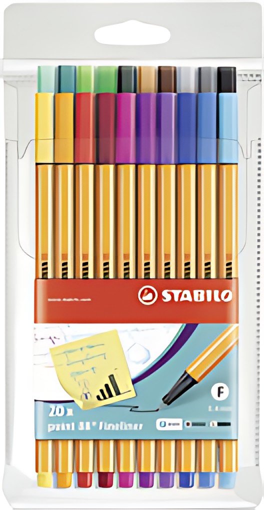 STABILO Feutre à pointe fine point 88, étui plastique de 20