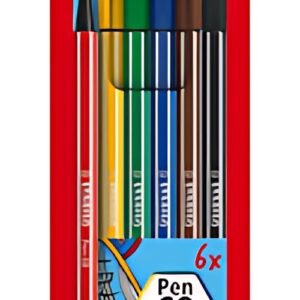 STABILO Feutre Pen 68, étui en plastique de 6