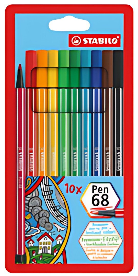 STABILO Feutre Pen 68, étui en carton de 10