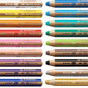 STABILO Crayon multi-talents woody 3 en 1, rond, jaune