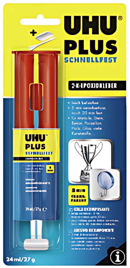 UHU Colle à deux composants plus adhérence rapide, 27 g