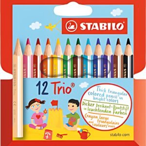 STABILO Crayon de couleur triangulaire Trio épais, court