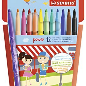 STABILO Feutre power, rond, étui en carton de 12